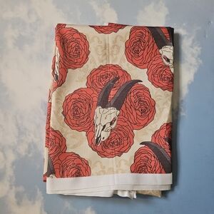 Floral Skull Pattern Fabric Loose Fabric Scrap Fabric